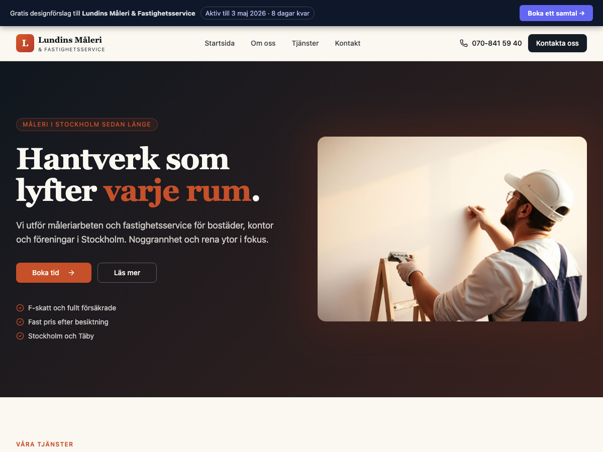 Lundins Måleri demo screenshot